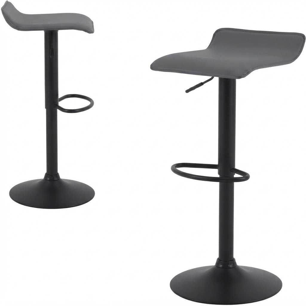 Tabouret de bar design Flam, lot de 2 - simili cuir, métal - vue 5