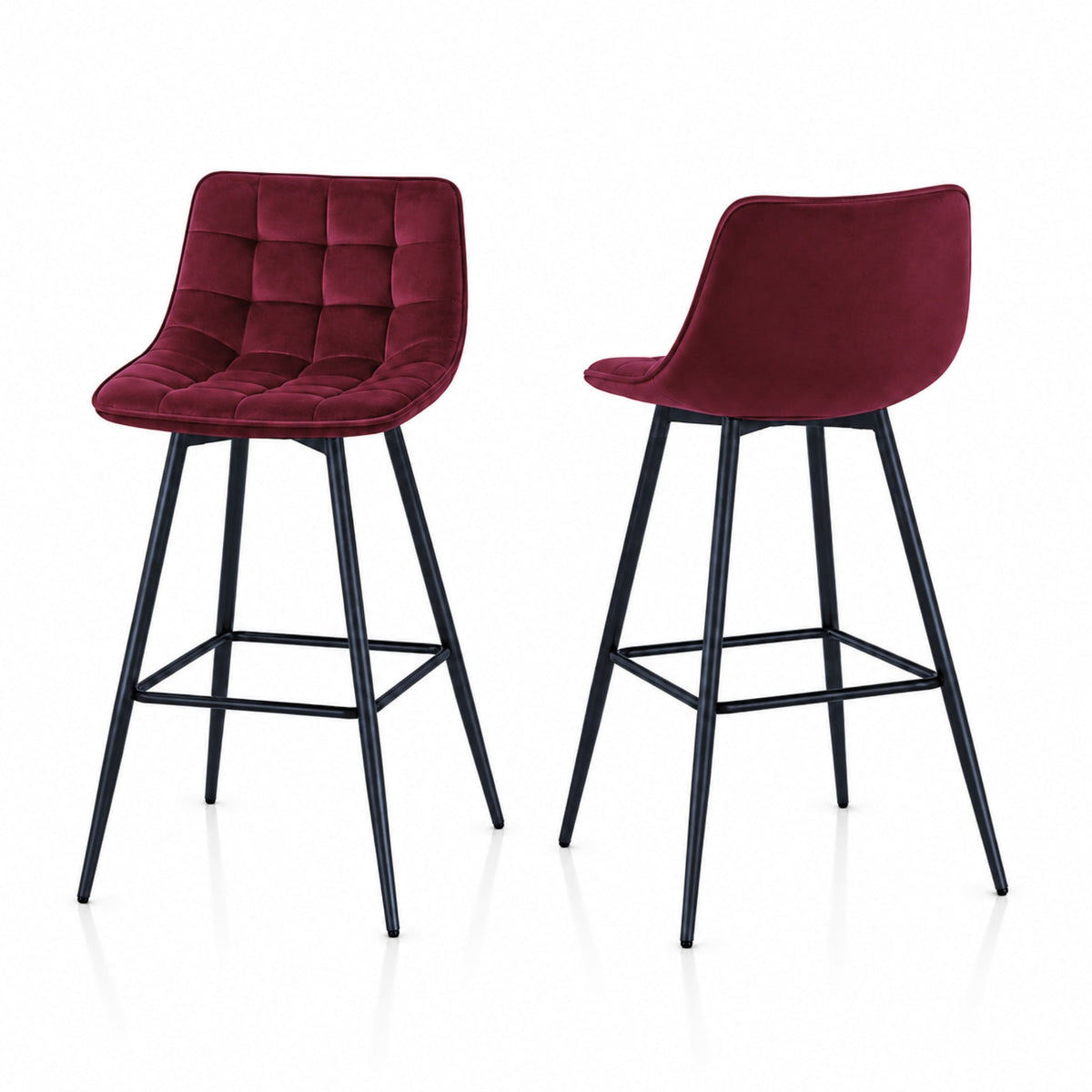 Chaise de bar haute Bergen lot de 2 – schéma dimensions H64 cm, assise H46 cm – Haut-Comptoir