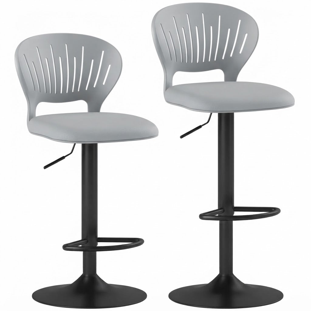 Tabouret de bar réglable Molde lot de 2 – schéma dimensions H59-79 cm réglable, assise ø35 cm – Haut-Comptoir